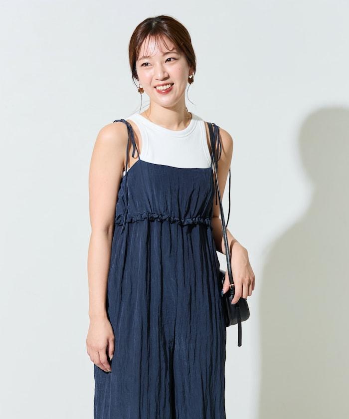 水洗處理 褶邊 增厚 揹帶褲