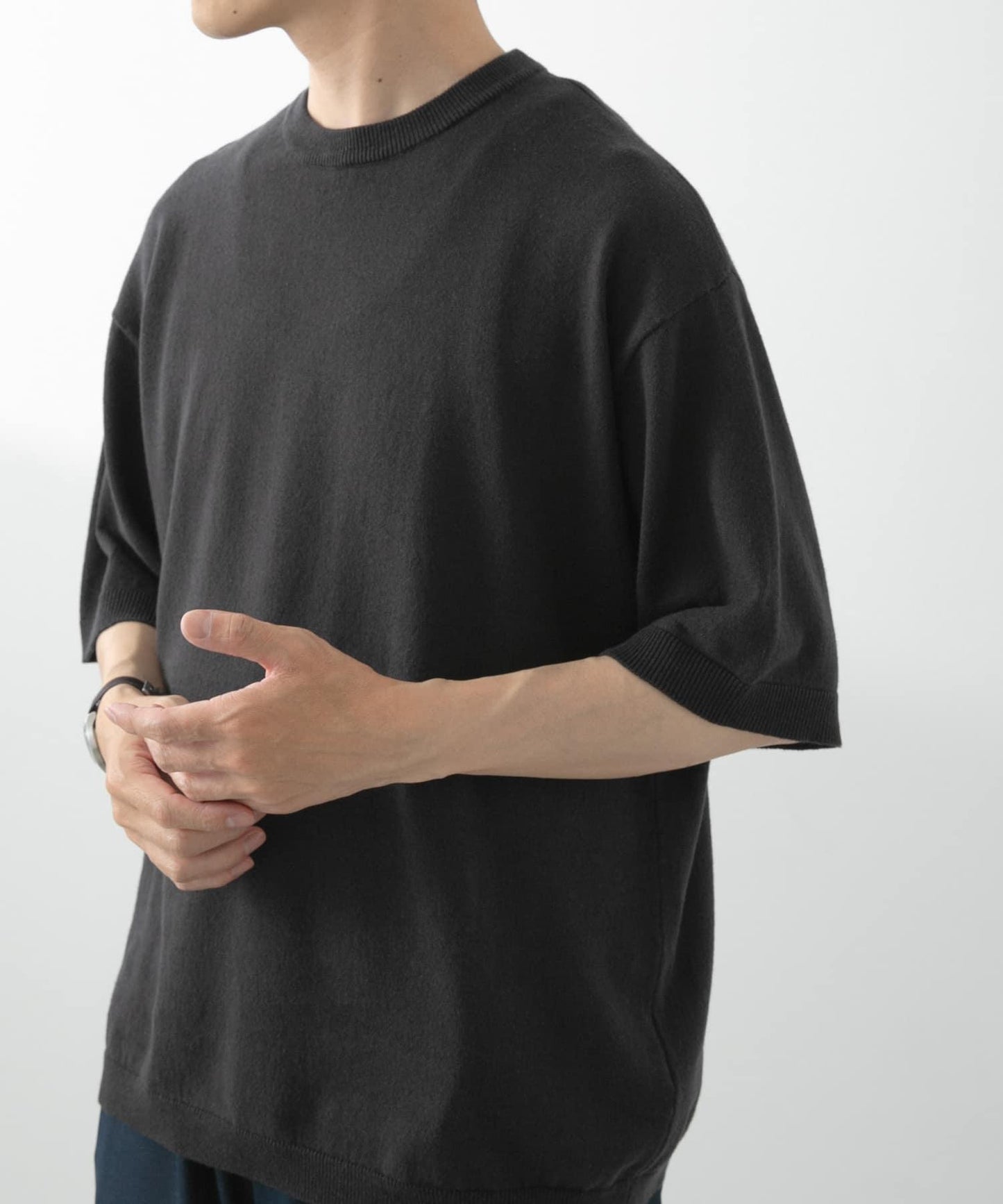 棉麻圓領夏季針織衫