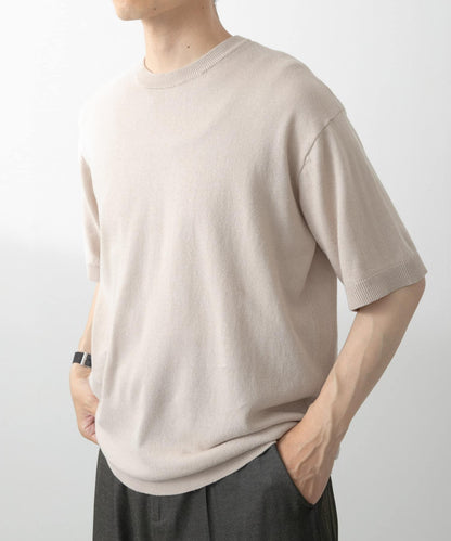 棉麻圓領夏季針織衫