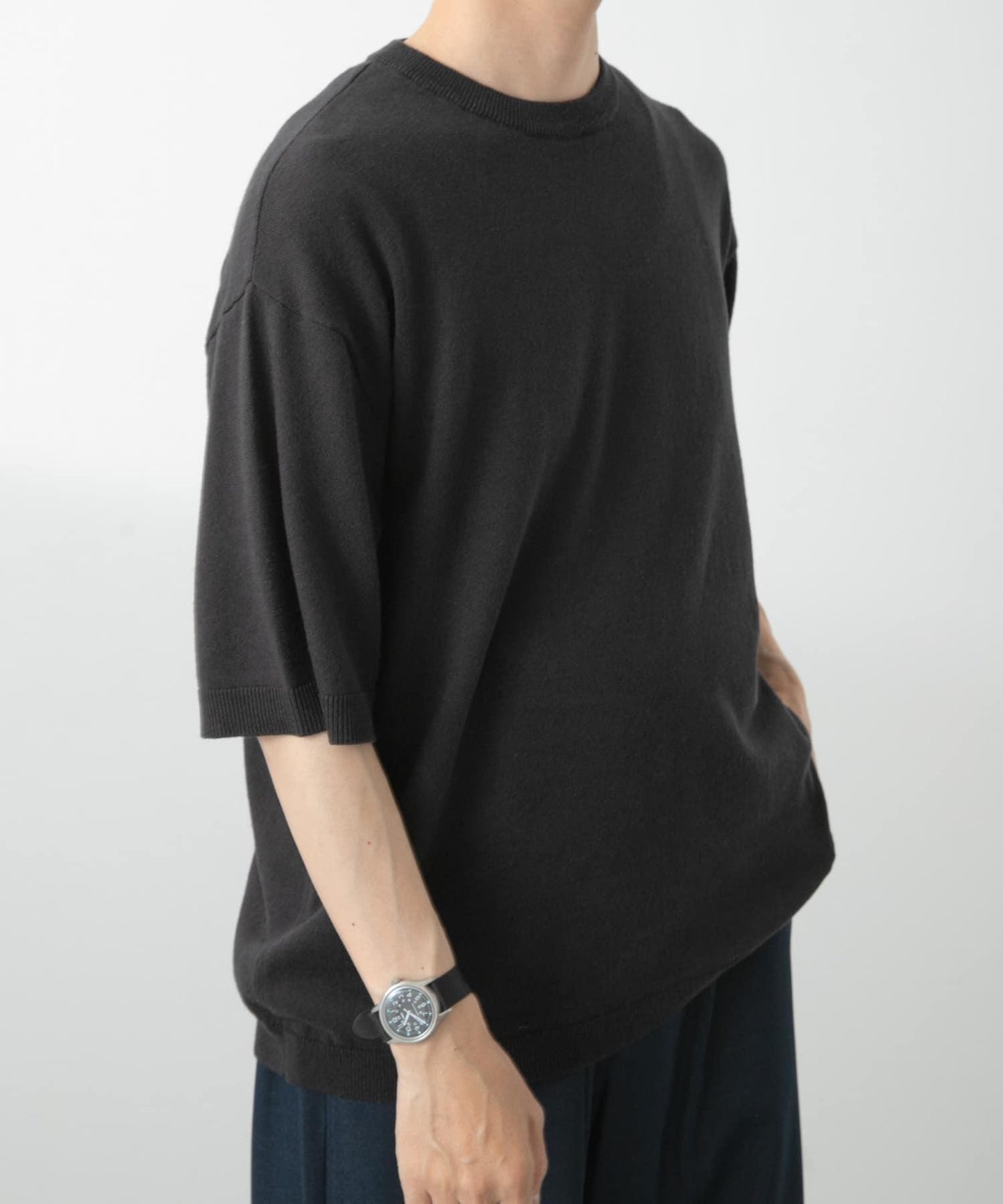 棉麻圓領夏季針織衫