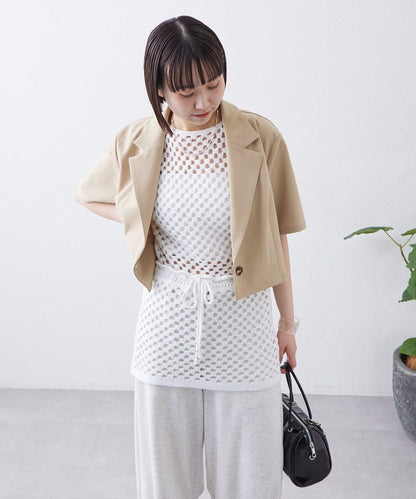 【神秘】方形鉤花迷你裙