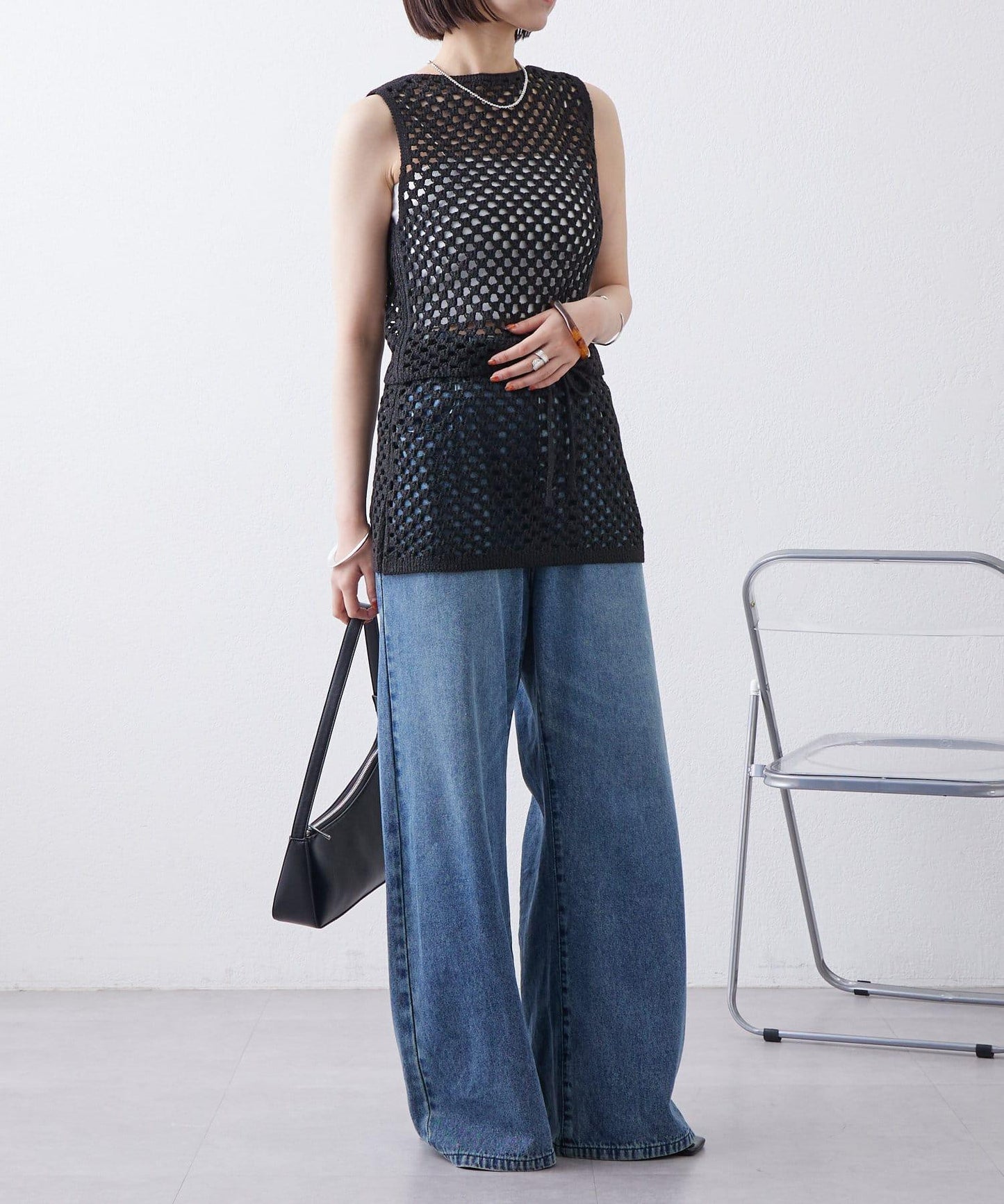 【神秘】方形鉤花迷你裙