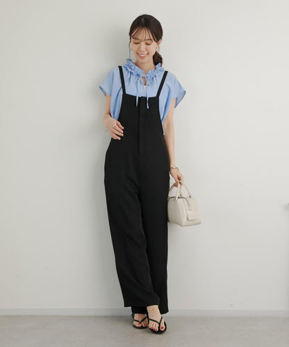 《全方向大人女性感◎》纖維綢緞荷葉邊襯衫