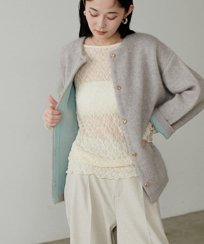 混色拼接切換款套頭衫