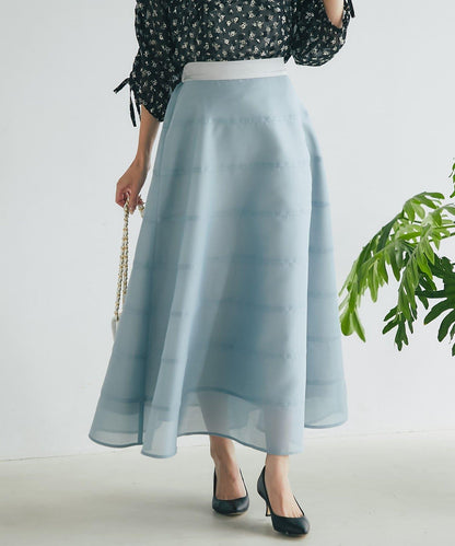 【La boutique BonBon】透視拼接圓擺半身裙