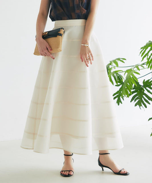 【La boutique BonBon】透視拼接圓擺半身裙