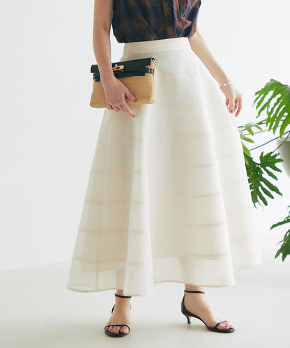 【La boutique BonBon】透視拼接圓擺半身裙