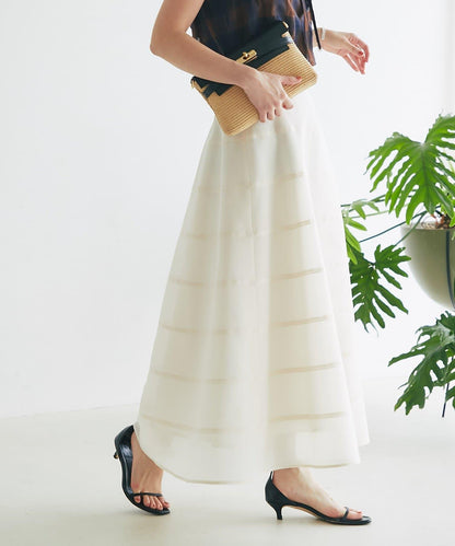 【La boutique BonBon】透視拼接圓擺半身裙