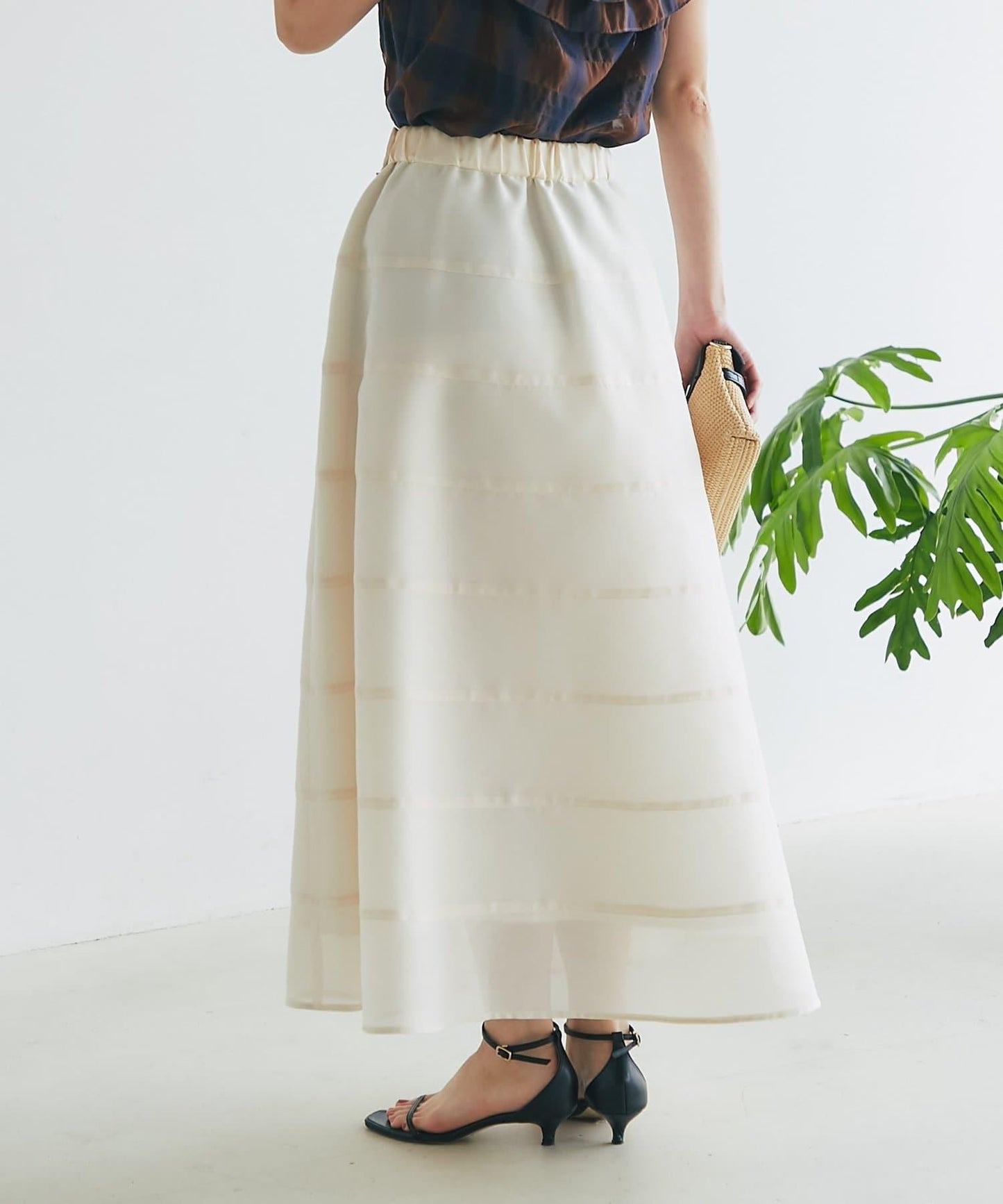 【La boutique BonBon】透視拼接圓擺半身裙