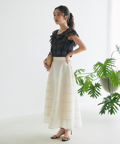 【La boutique BonBon】透視拼接圓擺半身裙