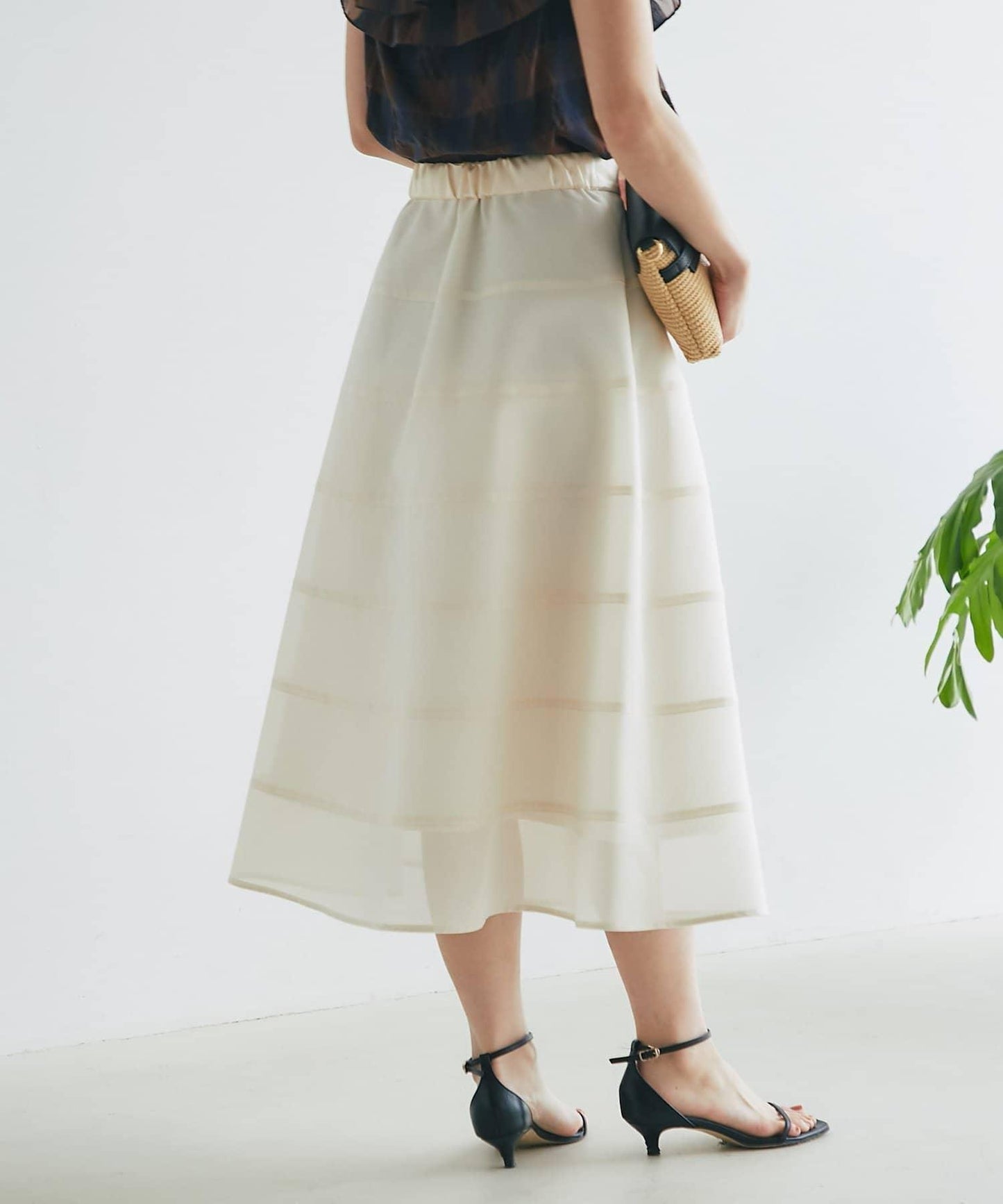 【La boutique BonBon】透視拼接圓擺半身裙