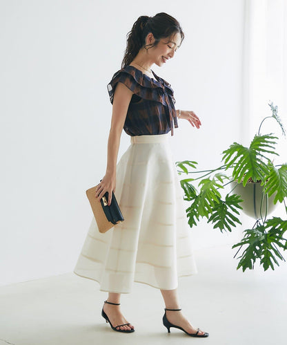 【La boutique BonBon】透視拼接圓擺半身裙