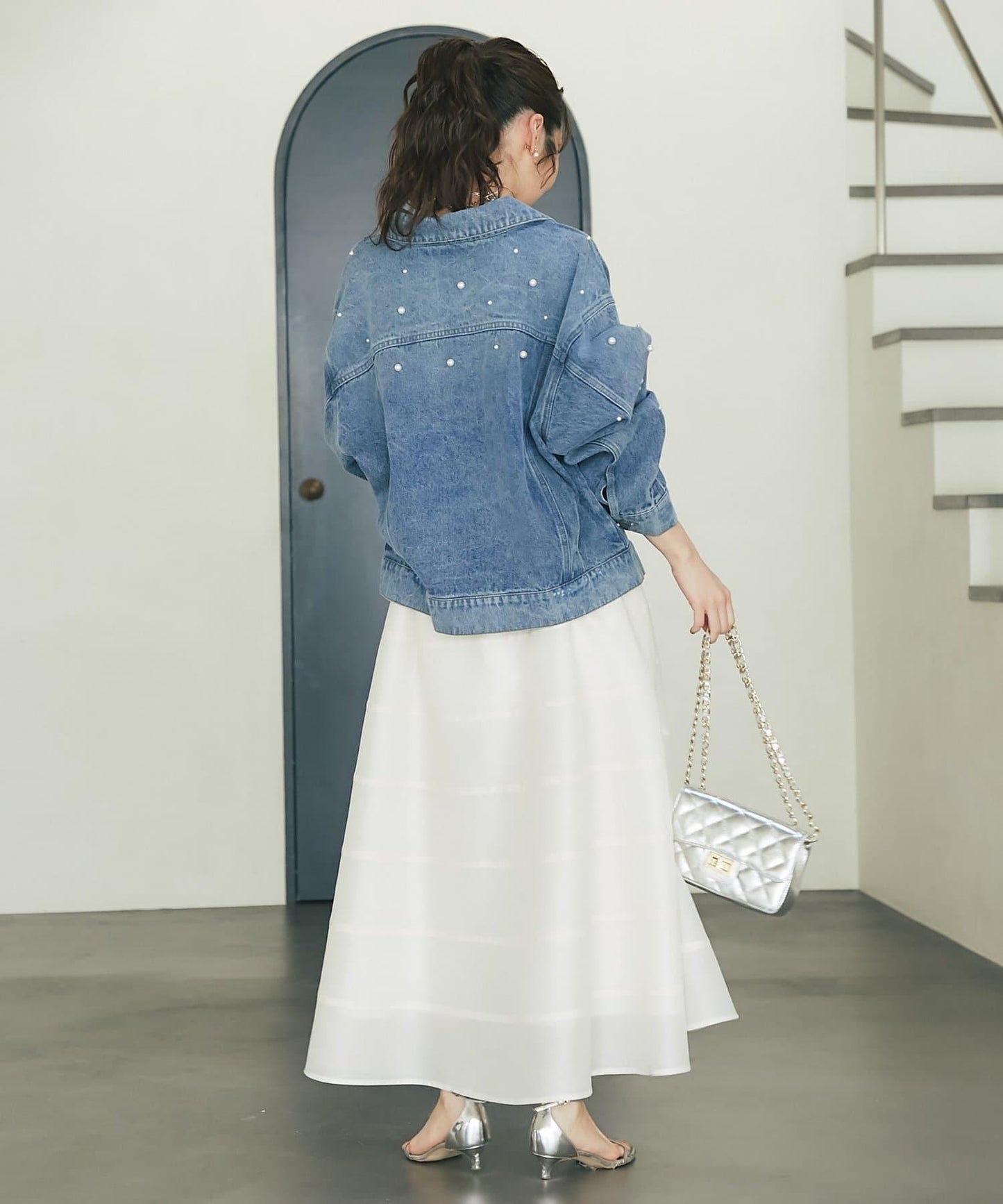 【La boutique BonBon】透視拼接圓擺半身裙