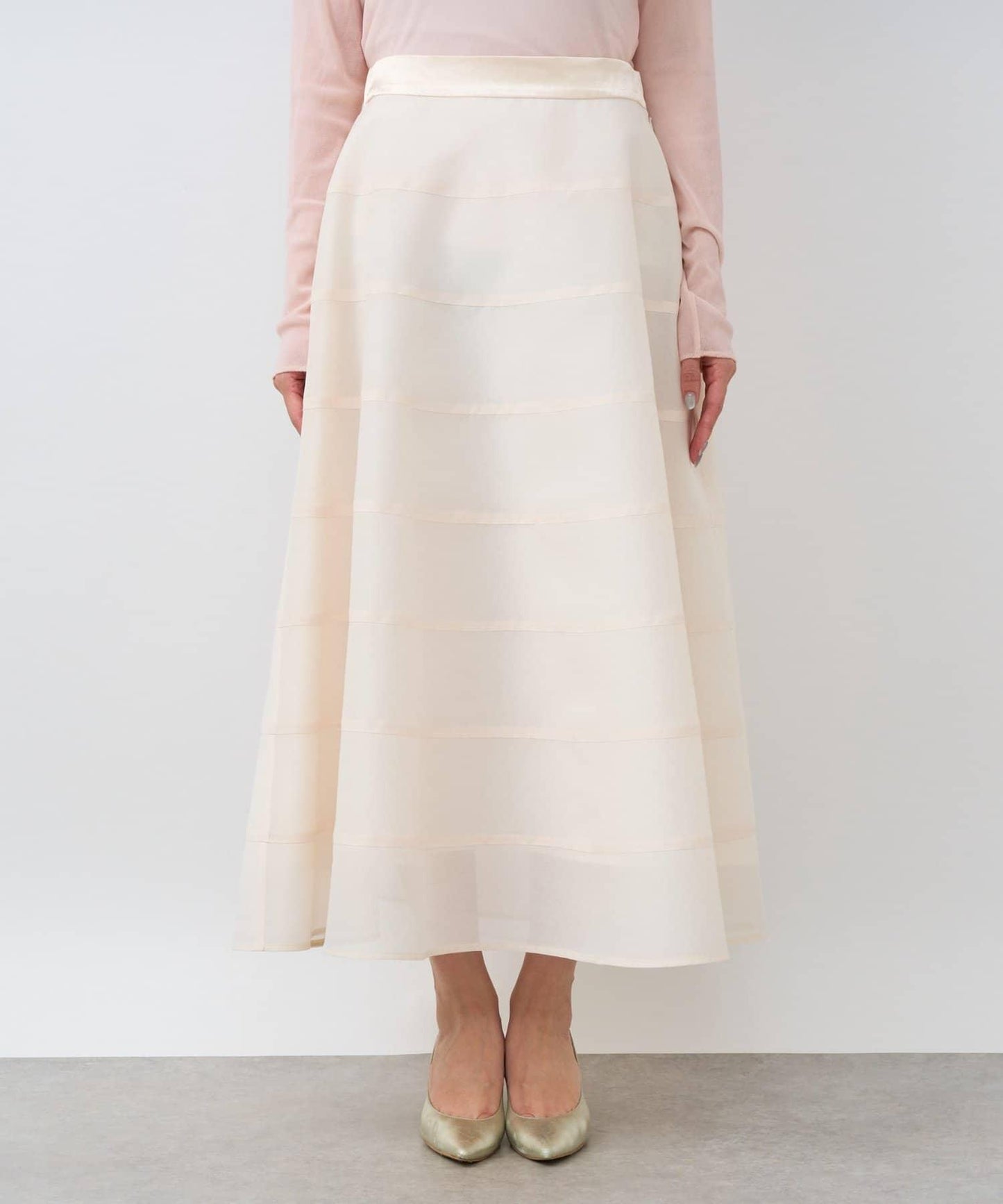 【La boutique BonBon】透視拼接圓擺半身裙