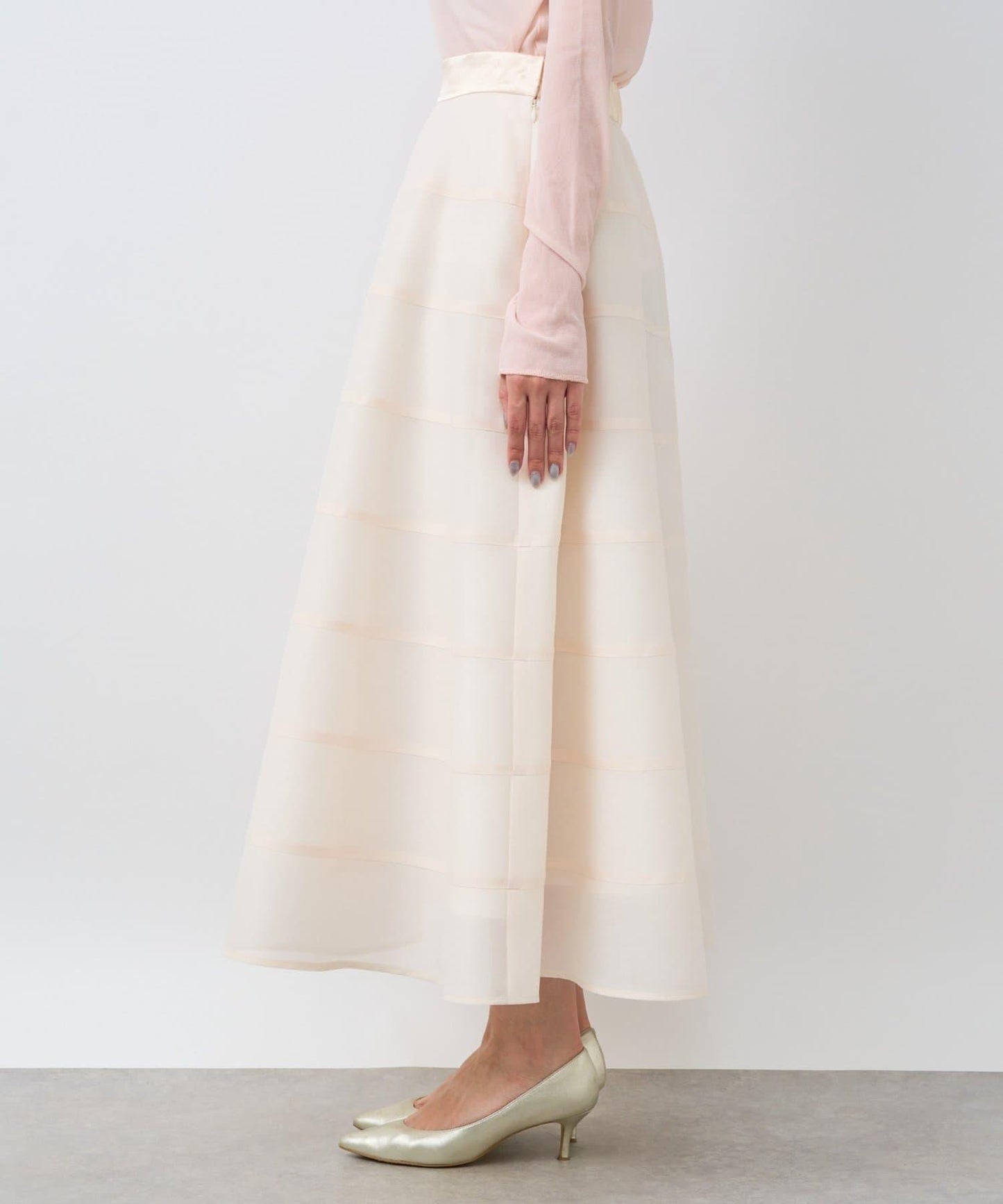 【La boutique BonBon】透視拼接圓擺半身裙