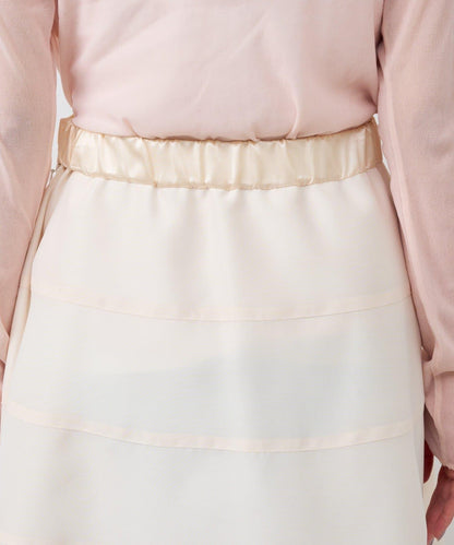 【La boutique BonBon】透視拼接圓擺半身裙