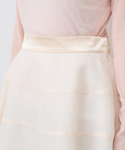 【La boutique BonBon】透視拼接圓擺半身裙