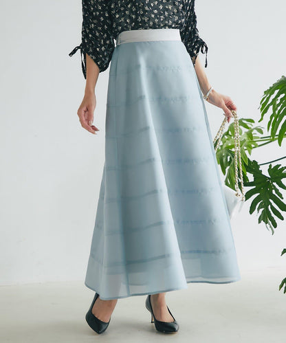 【La boutique BonBon】透視拼接圓擺半身裙