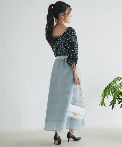 【La boutique BonBon】透視拼接圓擺半身裙