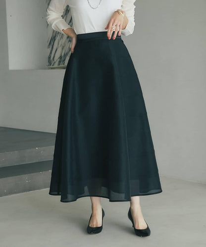 【La boutique BonBon】透視拼接圓擺半身裙