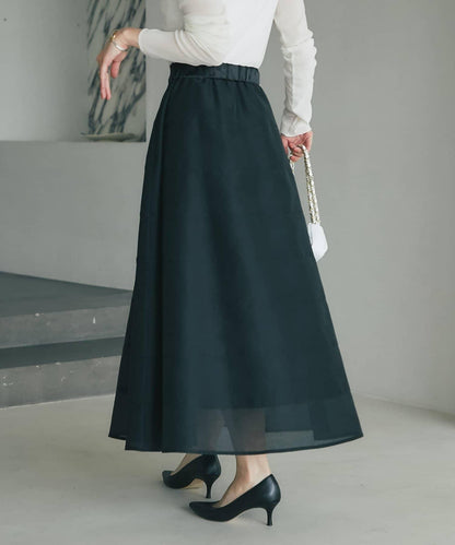 【La boutique BonBon】透視拼接圓擺半身裙