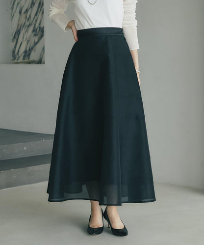 【La boutique BonBon】透視拼接圓擺半身裙