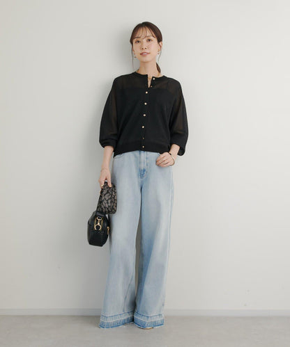 《成熟可愛得體》圓領閃亮針織開衫