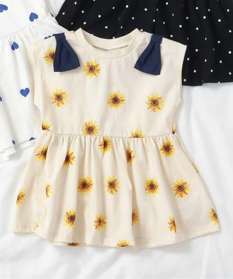 肩膀蝴蝶結荷葉邊T恤_接觸冷感