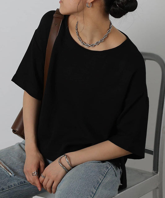 【套裝搭配】亞麻風針織衫