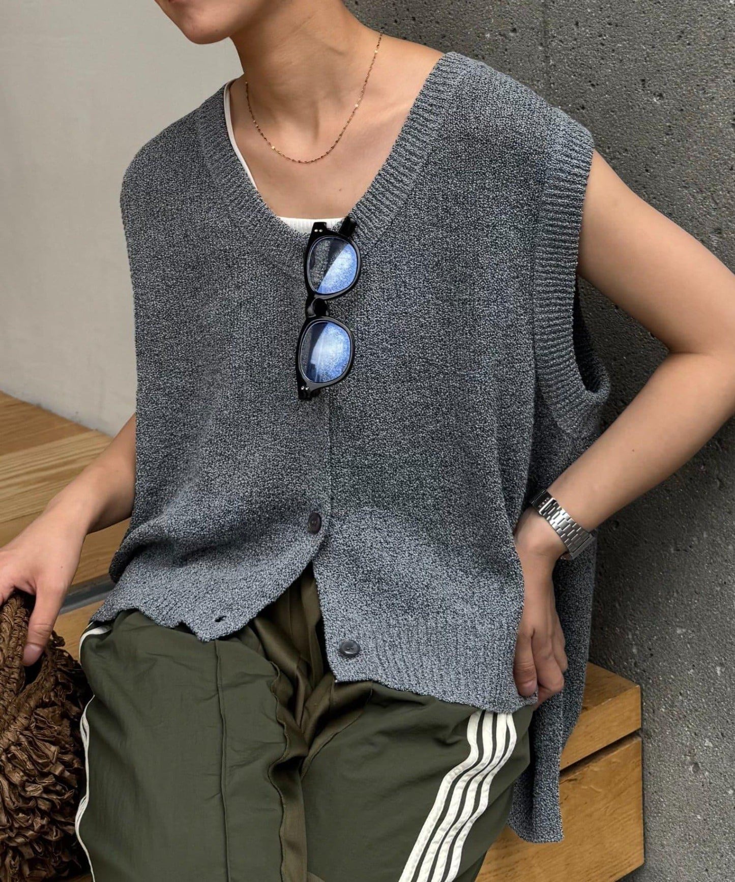 混紡夏季針織馬甲