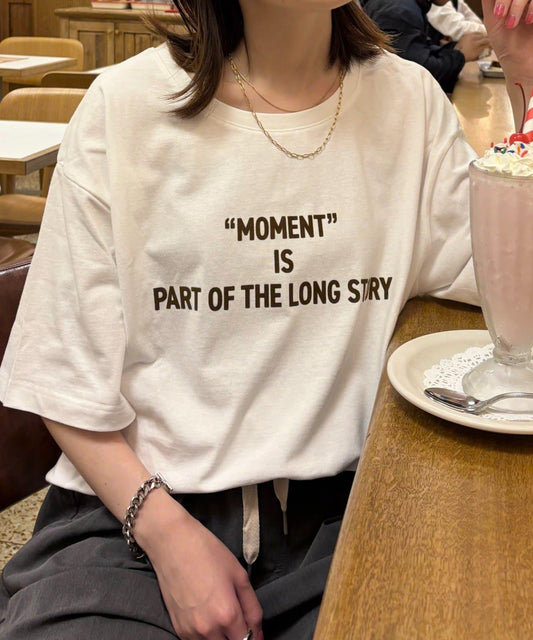 絨布標誌印花短袖oversize T 恤