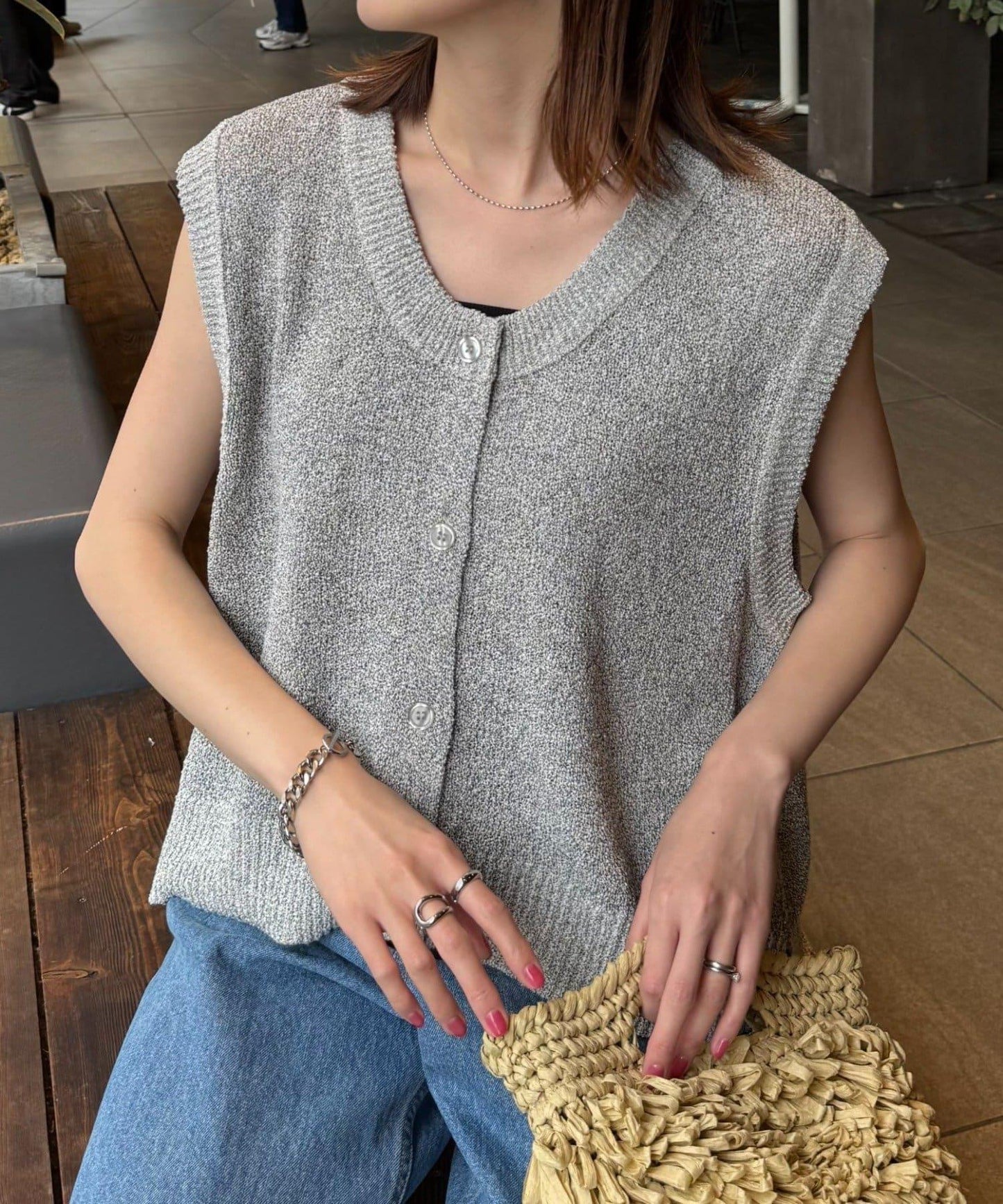 混紡夏季針織馬甲