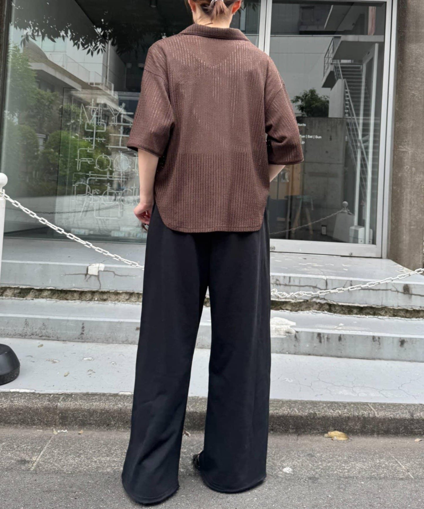 多色花紋蕾絲開襟襯衫