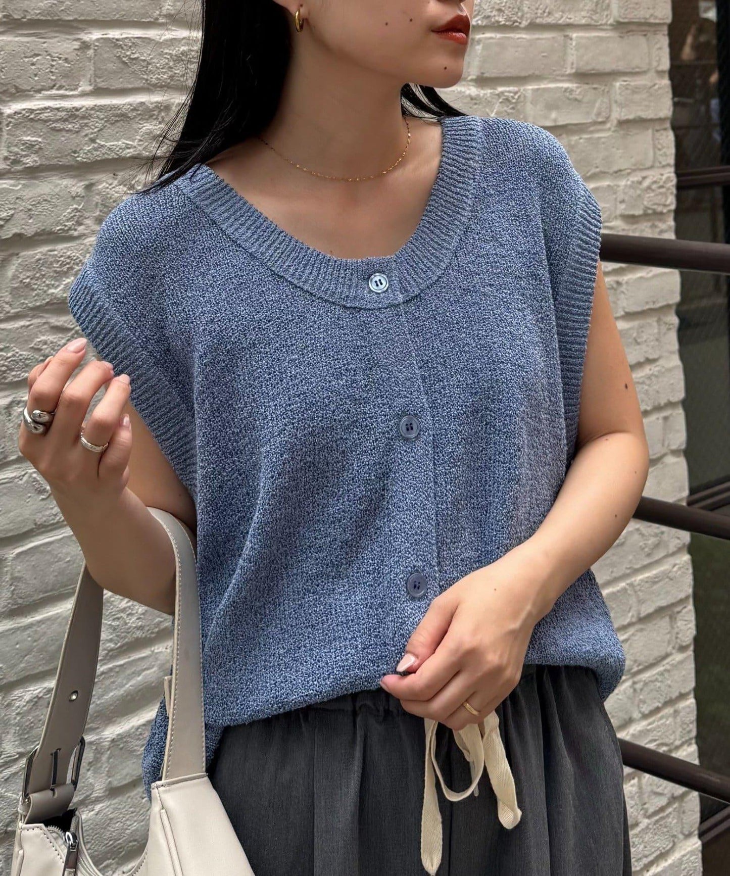 混紡夏季針織馬甲