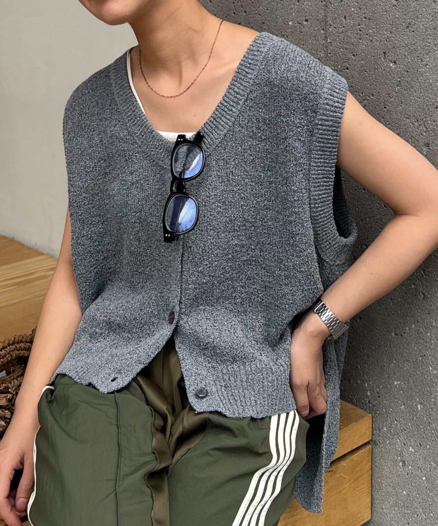 混紡夏季針織馬甲