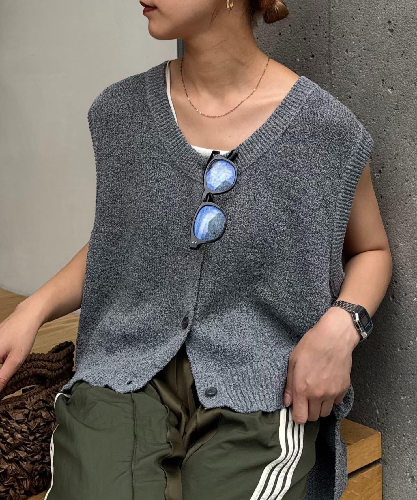 混紡夏季針織馬甲