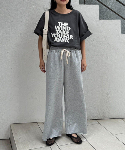 絨布標誌印花短袖oversize T 恤