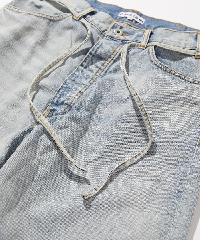 斜紋牛仔寬鬆短褲