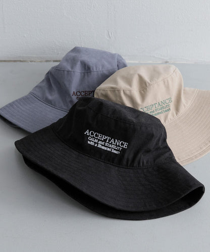 桃色絨毛標誌刺繡漁夫帽