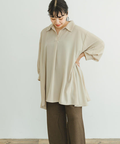 開領長款女式襯衫