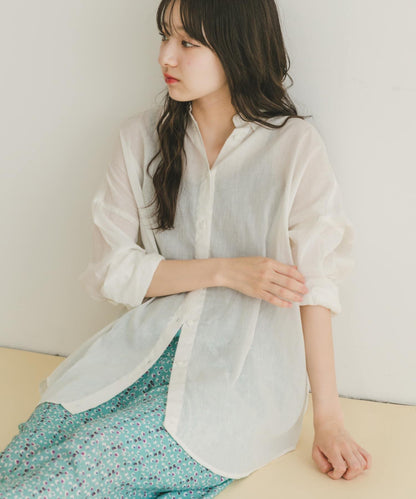 亞麻棉寬鬆襯衫