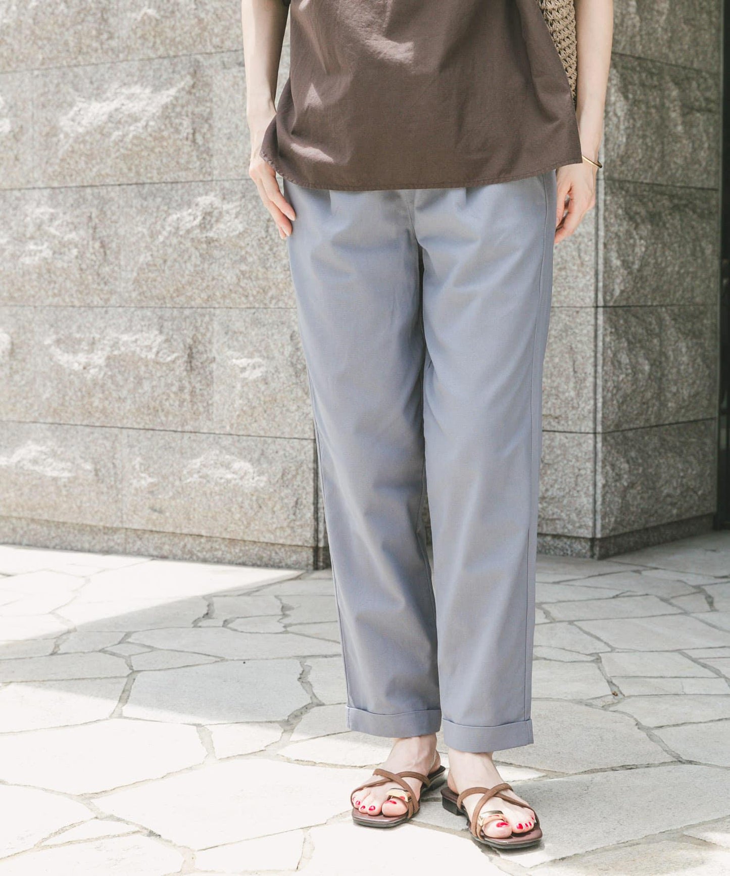 亞麻混紡休閒褲