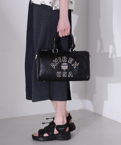VARSITY LEATHER MINI DUFFLE BAG 皮質迷你圓筒包
