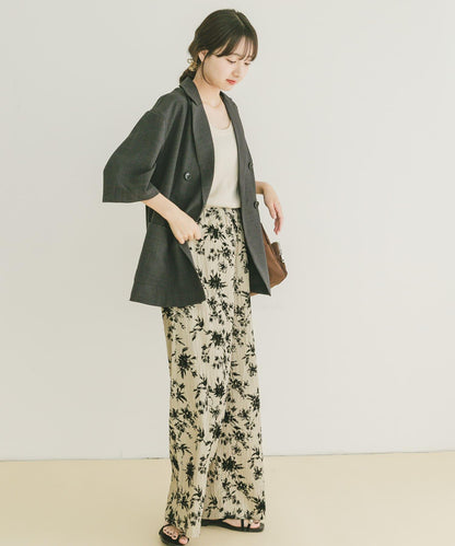 亞麻風半袖夾克