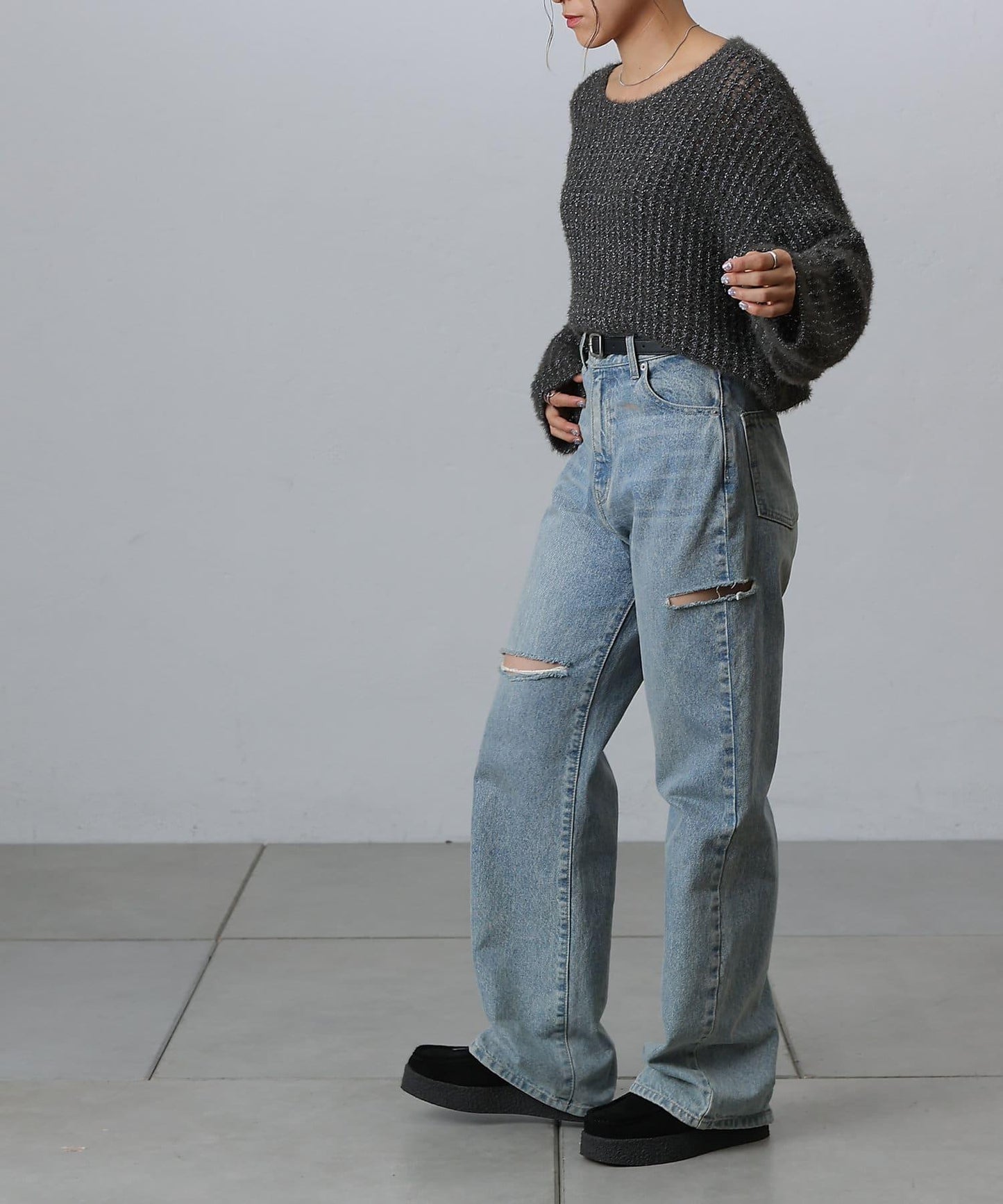 【S～L尺碼展開】破洞牛仔褲