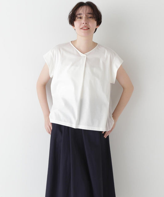 褶皺拼接短袖套頭衫oversize