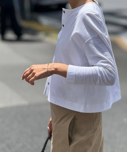 條紋短款開衫