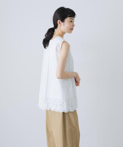 刺繡無袖套頭衫