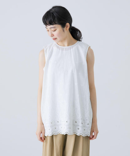 刺繡無袖套頭衫
