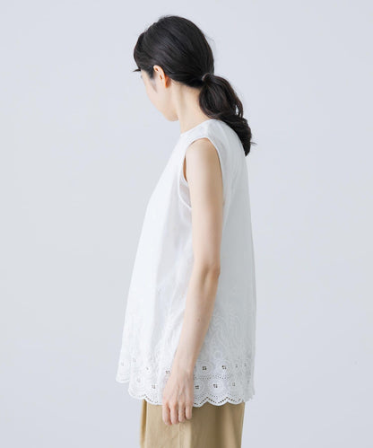 刺繡無袖套頭衫